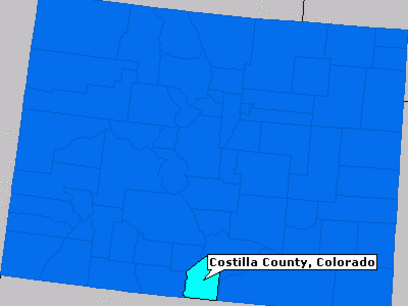 Costilla County Blue Map